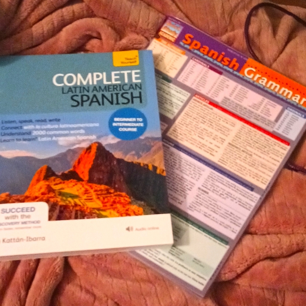 Spanish textbook w/ spanish grammar trifold
